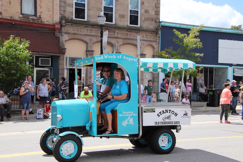 The trademark Stanton Old Fashioned Days truck driving in the Grand Parade