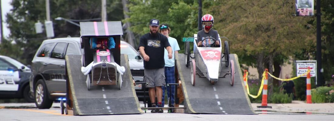 2 Soap Box Derby Racers on Main Street