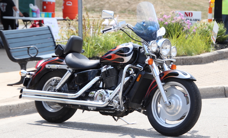 Motorcycles lined up