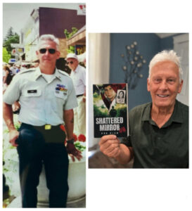Ron Blum in uniform and shown with book he authored
